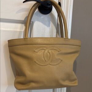Chanel Tan Leather Tote Bag